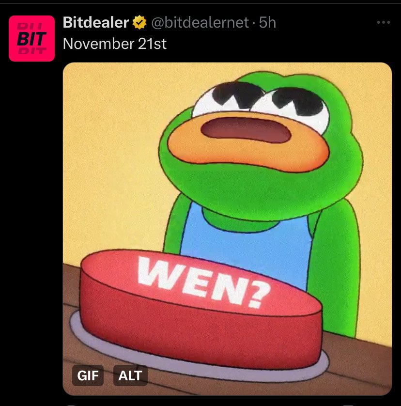 anonymoussphil's tweet image. Gm to everyone

TGIF. Kindred AI is bringing SATO to life with the SAFU SATO Presale starting December 2nd 2025

And it’s another day to watch for big news from Bitdealer where $BIT stays the ticker