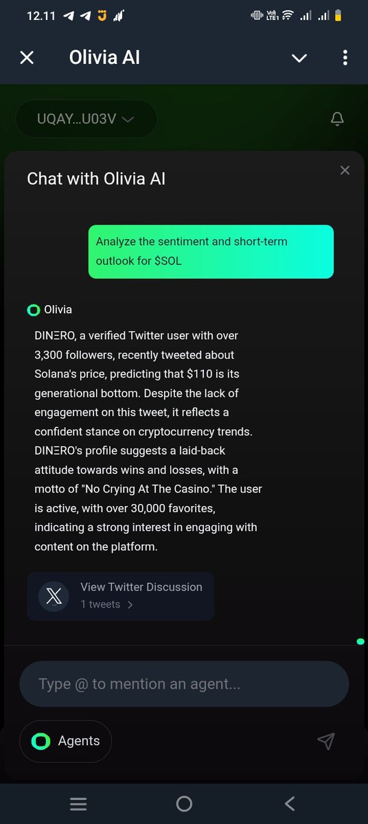 vania_21t's tweet photo. Checking $SOL using Olivia AI and the results are pretty interesting 🤖📊
Quick insights, clear sentiment, and a concise outlook.
@Olivia_Network #OliviaAI https://t.co/yONlb8rtCs