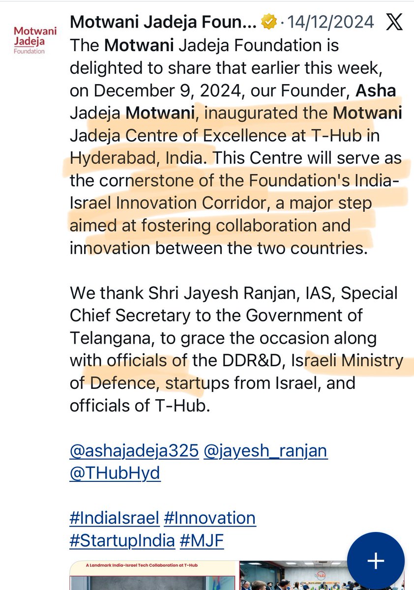 Mel68475706's tweet image. It gets worse 

Have you seen Motwanis post from yesterday ? 

She’s now boasting about being involved  with National security and AI 

She claims she was instrumental in making  trump &amp;amp; Vance U-turn about H1B 

She’s also just opened  an Indian Isreal centre for excellence - in…