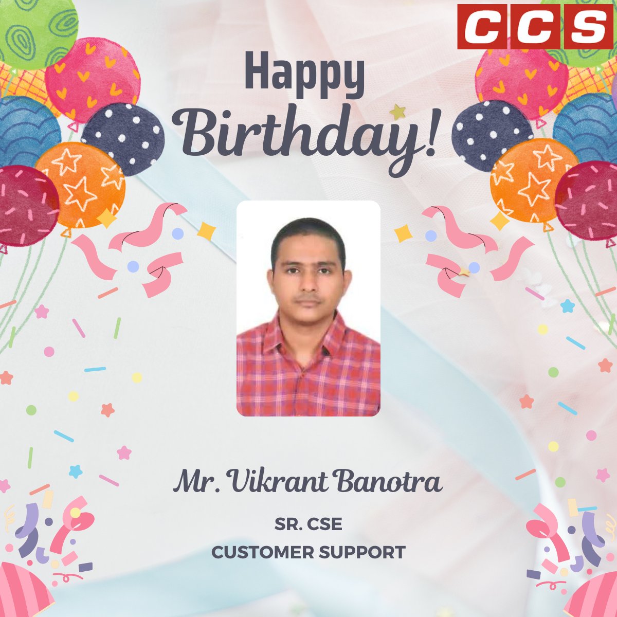 CCSComputersPL's tweet image. Happy Birthday to Vikrant Banotra!
Wishing you joy, success, and good health in the year ahead.

#HappyBirthday #TeamCCS #CelebrationTime #CCSComputers