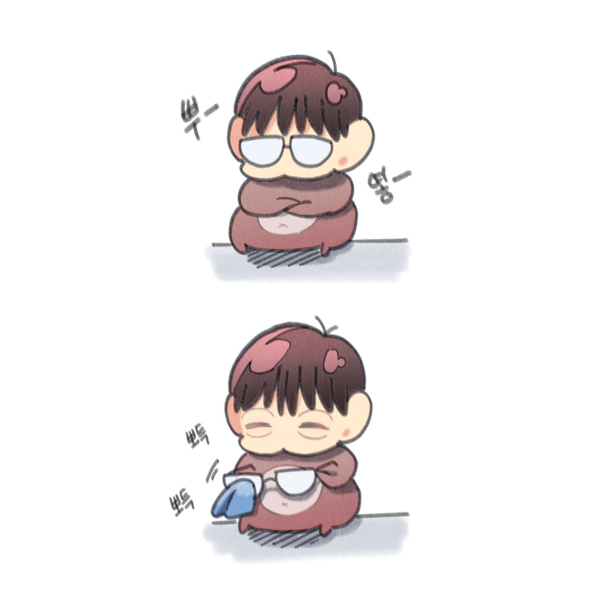 곧 안경이 깨끗해집니다.