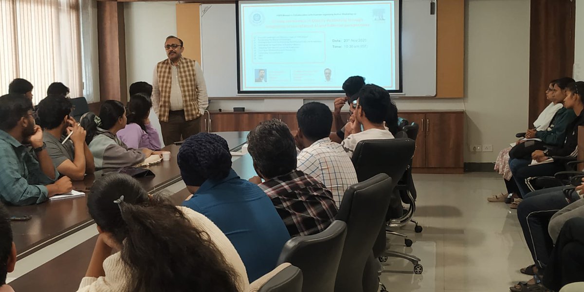 LibraryIISERB's tweet image. The Central Library hosted a workshop on “Boost Your Research Impact: Insights, Workflows, and Integration of AI” by Elsevier on November 20, 2025, as part of Library Week.
Thank you to all participants!
#LibraryWeek #ResearchImpact #Elsevier #CentralLibrary #IISERBhopal