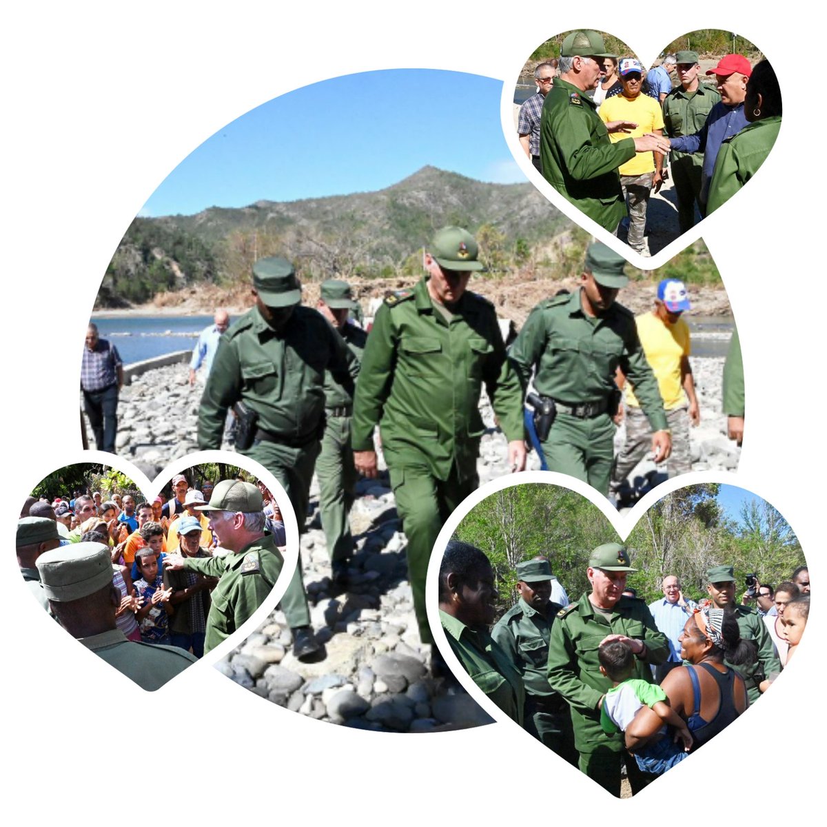 InesMChapman's tweet image. @DiazCanelB recorre los territorios afectados por el Huracán Melissa, camina entre las piedras y montañas para llegar a cada comunidad y allí llega con el aliento, la explicación y la solidaridad de todos. El trabajo es arduo, se avanza en la recuperación,con retos que vencer💞🇨🇺