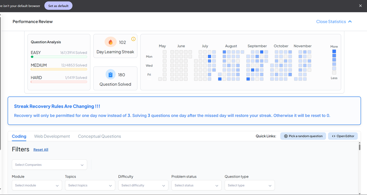Akshay__Rawat's tweet image. This is not 102🔥 days streak. This is 102🔥 days of consistency of daily doing DSA to get into high Paying job in tech. #HFT #DeveloperCommunity #JavascriptDevelopers #FullStackDeveloper #Consistency #technology