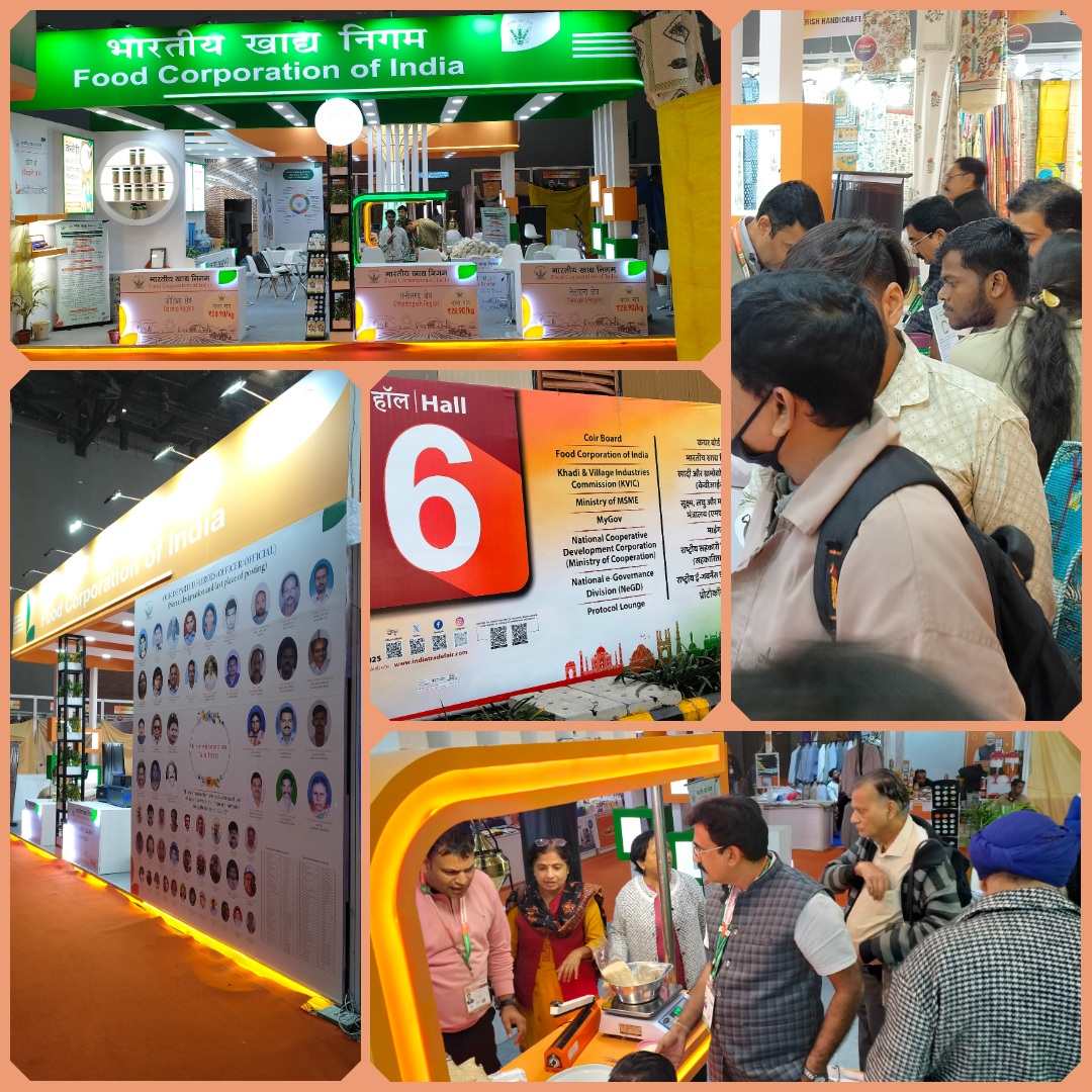 FCI_Delhi's tweet image. 🇮🇳✨ As a special initiative, the #FCI Pavilion at #IITF2025 is offering retail sale of FCI rice sourced from Odisha, Chhattisgarh, Telangana, Andhra Pradesh, Punjab &amp;amp; Haryana—brought together on one platform for the first time!

🌾🍚 Available at just ₹28.90/kg and ₹30.90/kg.