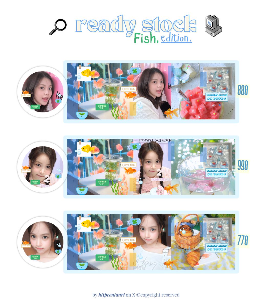 httpcentauri's tweet image. bole bantu repost ? xie xie !

haloo ! senta membawa ready stock murce layout ikan jiwoo carmen h2h ! bisa dijemput melalui dm ya ! avail to request ! 🐟🧊

#zonauang