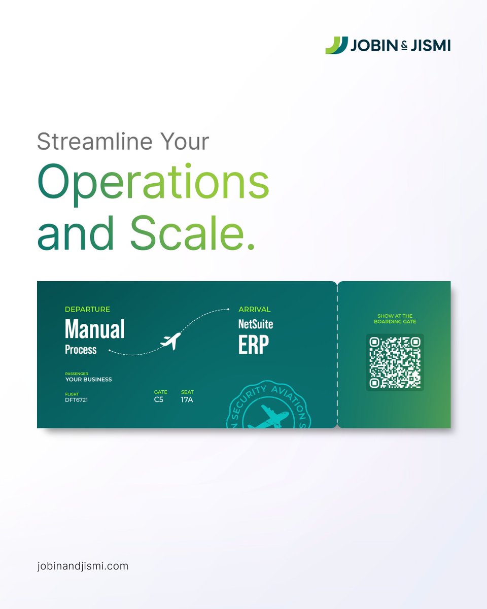 jobinandjismi's tweet image. To achieve true scalability, you must modernize. NetSuite ERP delivers a unified, cloud-based platform that automates core business functions, providing real-time visibility needed for rapid, data-driven decisions.

#JobinAndJismi #NetSuiteCloudERP #Retail #NetsuiteImplementation