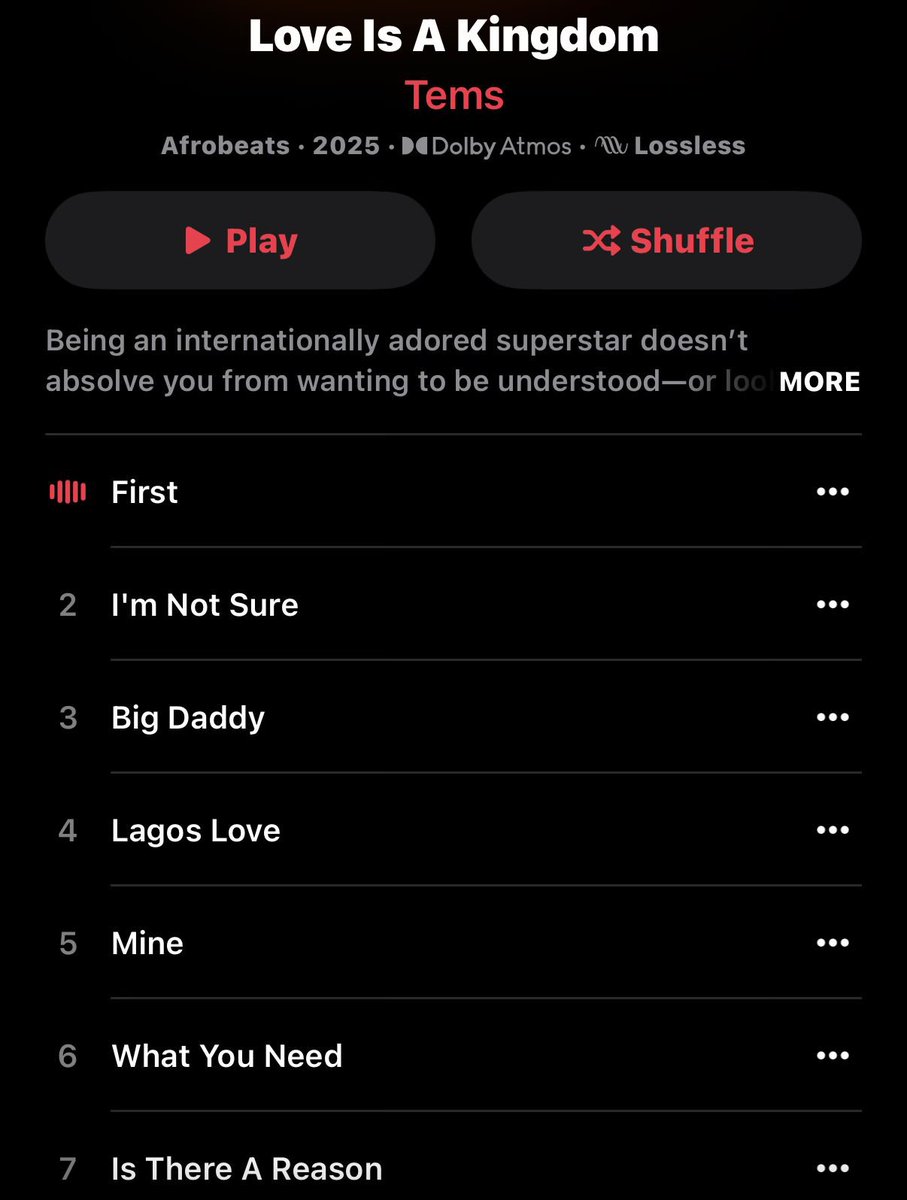 sonicscene111's tweet image. SURPRISE 🚨

TEMS JUST RELEASED A NEW EP “LOVE IS A KINGDOM” 💙💽