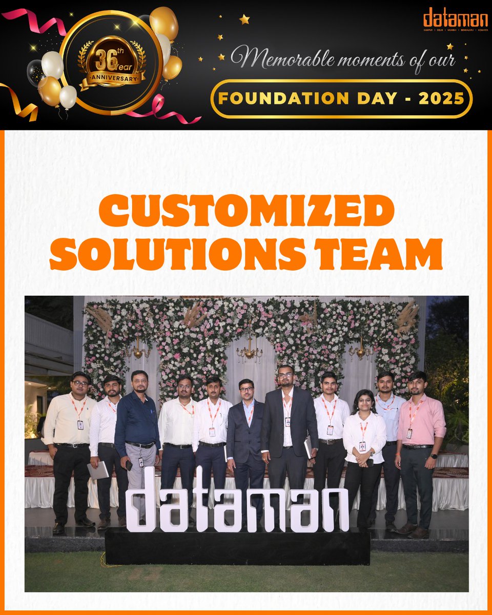 Datamanknp's tweet image. Meet our Customized Solutions team experts in developing tailored software for unique business needs.
.
dataman.in/custom-softwar…
.
#TechTeam #TeamDataman #dataman #datamanfamily #memorablemoments #annualday #foundationday #team #moments #proudmoments #picoftheday #memories #fyp
