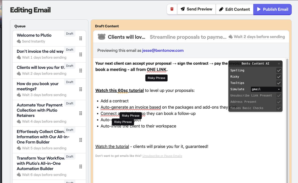 Me encanta esta función de @Bento por @jessethanley... resalta las partes "spam".

 ¿Tal vez también tengamos "sugerenci