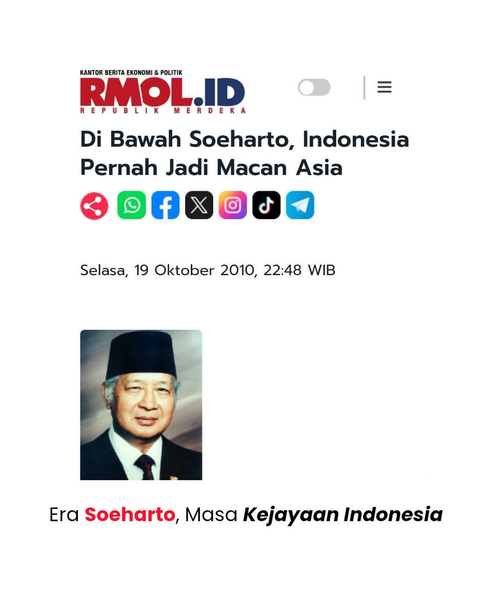 Sejarah mencatat Indonesia berjaya pada era Soeharto dengan pembangunan besar-besaran. #SoehartoMembangun