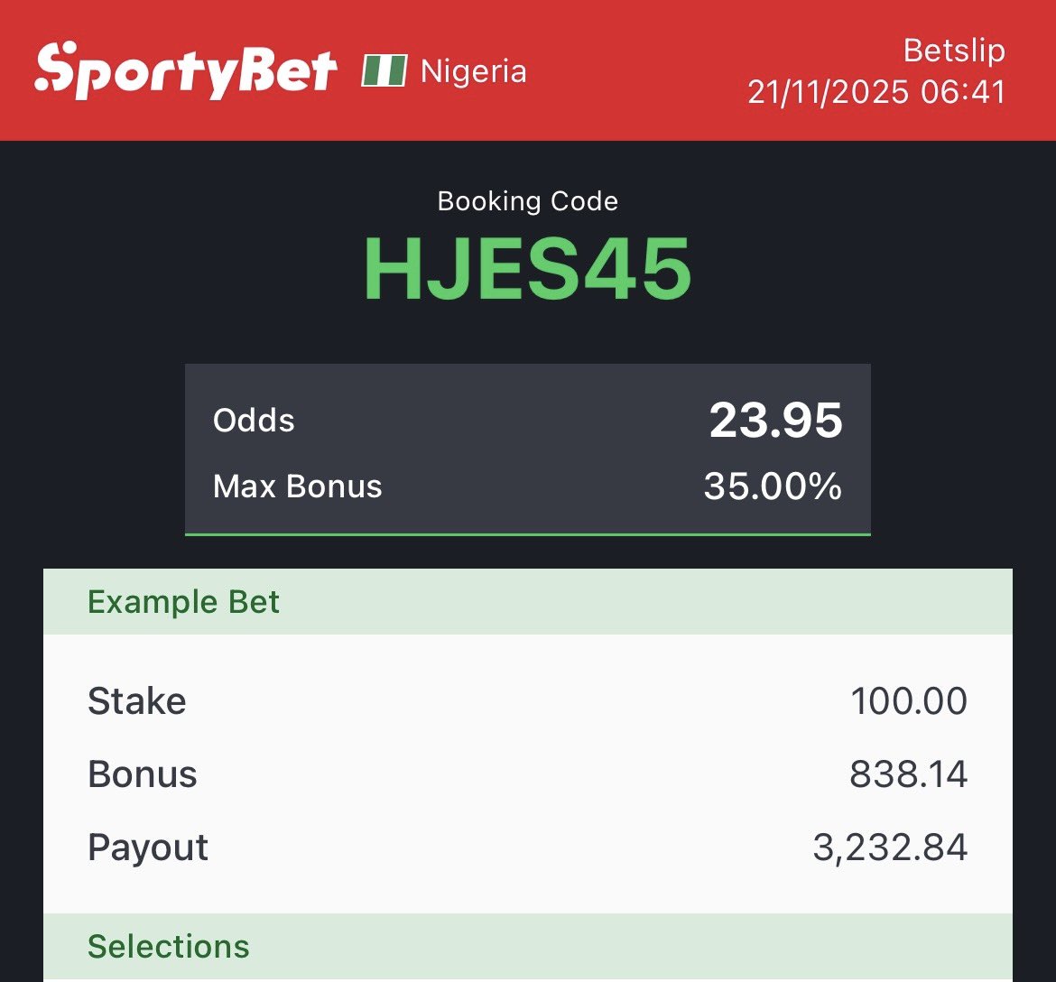 LexibetsTips's tweet image. Weekend boom 🤯 

NK5P5V—32 odds

YC2UHQ—195 odds

HJES45–23odds

@Mrbankstips @bossolamilekan1 @Davidbanksz