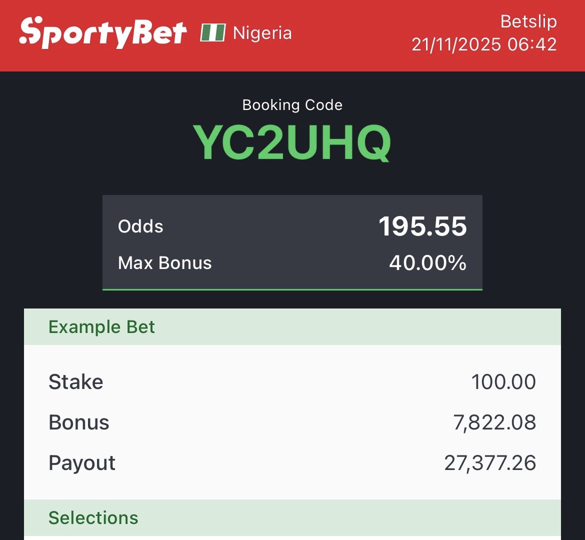 LexibetsTips's tweet image. Weekend boom 🤯 

NK5P5V—32 odds

YC2UHQ—195 odds

HJES45–23odds

@Mrbankstips @bossolamilekan1 @Davidbanksz