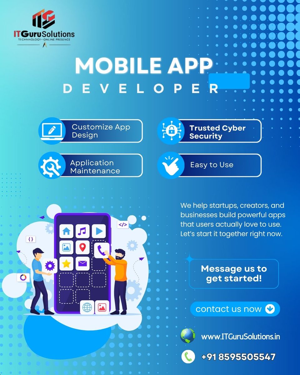 ITGuruSolution's tweet image. Need a high-quality mobile app?
We deliver secure, customized, and user-friendly apps — built for real-world results. 🚀📱
#ITGuruSolutions #AppDev #MobileAppDeveloper #TechSolutions #CyberSecurity #StartupLife #UXDesign #Developers