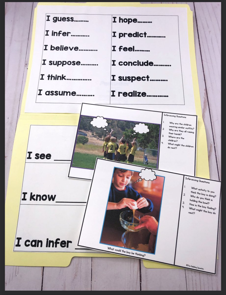 DPCDSB_SLP's tweet image. Ever wonder how to teach social inferencing? 🤔📸 This resource uses real photos and sentence frames to help children with social pragmatic challenges tackle higher-order questions, perspective taking, and reasoning skills 💬🧠 A must-have for your toolkit 🧰 #SLPTips