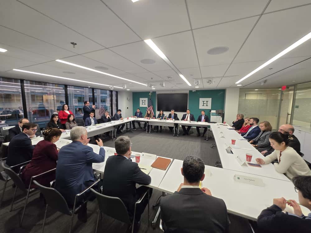 Meaningful roundtable discussion today at the Hudson Institute with representatives of leading think tanks. Grateful for the thoughtful exchange and constructive dialogue, fostering greater understanding and cooperation. 🤝 <a href="/ArpadaraiNigar/">Nigar Arpadarai</a> <a href="/HuseynovVasif/">Vasif Huseynov</a> <a href="/SeyidovSamad/">Samad Seyidov</a>