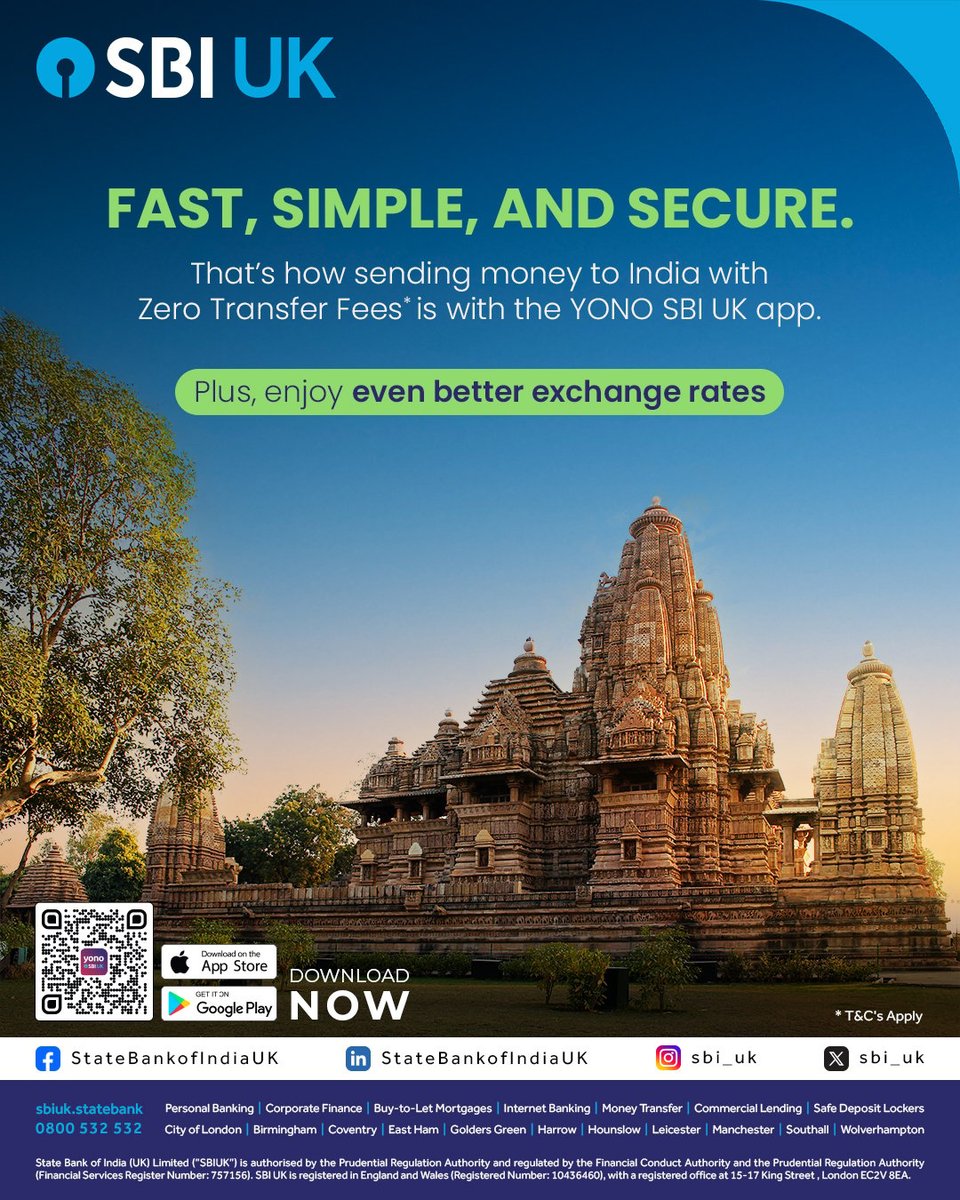 sbi_uk's tweet image. Fast. Simple. Secure. And best of all? Zero transfer fees and even better exchange rates when you send money to India with YONO SBI UK.

Download the YONO SBI UK app: hubs.li/Q03VdTvH0

#sbiuk #yonosbiuk #mobilebank #remittance