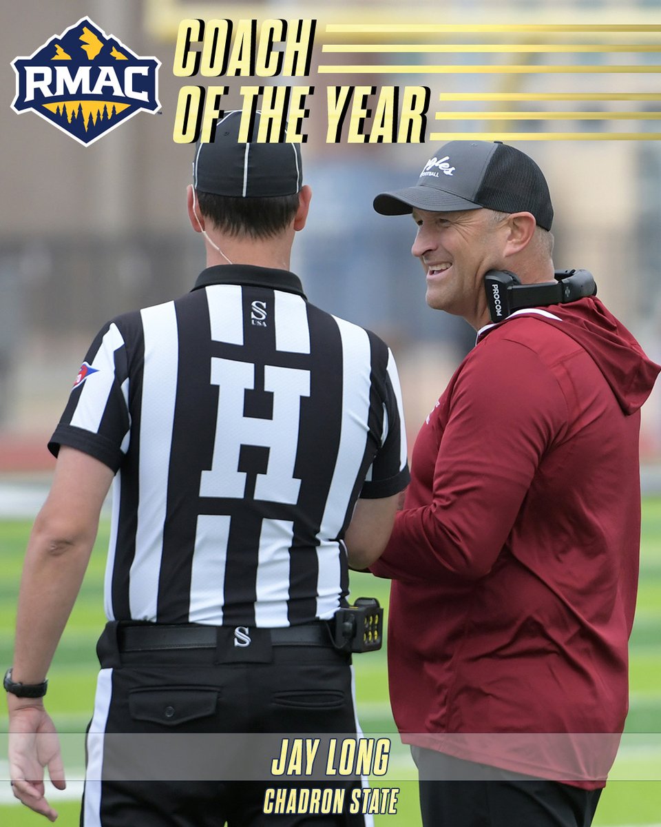𝗧𝗵𝗲 𝟮𝟬𝟮𝟱 𝗥𝗠𝗔𝗖 𝗙𝗼𝗼𝘁𝗯𝗮𝗹𝗹 𝗖𝗼𝗮𝗰𝗵 𝗼𝗳 𝘁𝗵𝗲 𝗬𝗲𝗮𝗿! 

Jay Long, Chadron State 

Story &gt; rmacsports.org/news/2025/11/2…

#EverythingElevated | <a href="/CSCFootball/">Chadron State Football</a>
