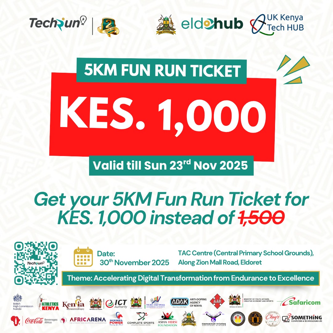 king__davie's tweet photo. FLASH SALE ALERT! Secure Your Fun Run Ticket for ONLY KES 1,000!

For this week only, secure your spot in the 5KM Innovator Fun Run at a discount:
You Pay: KES 1,000 (Was KES 1,500) Deadline: Sunday, November 23rd, 2025. Don't miss this chance.Register and pay now before the price goes up! Register here https://t.co/XBni3d3P8A #TechRun2025
