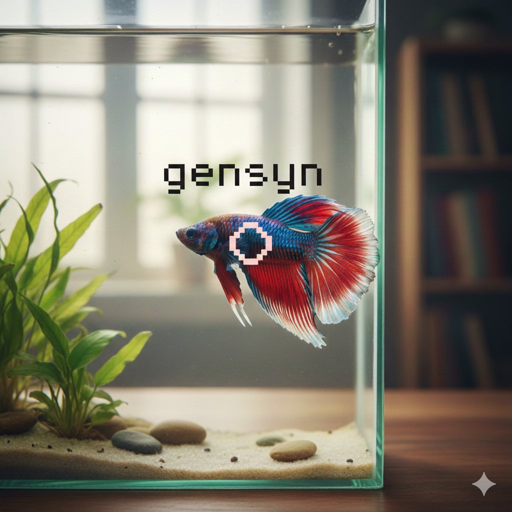 kirsh800's tweet image. Gm gensynai 😎🚀❤️ fam 
Even this little betta looks like it’s swimming with purpose today. Something about the calm vibe, the colors and that @gensynai touch just makes the whole scene feel alive. Creativity flows in the quiet moments too. #gensyn #create #AI