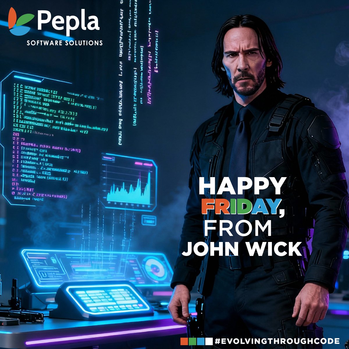 PeplaInfo's tweet image. Not the Boogeyman… but the one you send to deal with the Boogeyman.” And that’s exactly how we handle bugs at Pepla.

Let’s end this week with Wick-level precision and Wick-edly clean code.

#Friday
#CodeAssassin
#PeplaSoftwareSolutions
