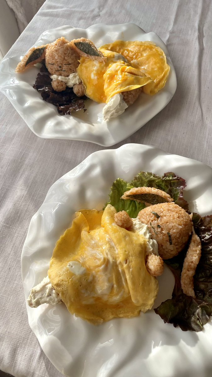 g0han_tabetai's tweet image. オムライス作った！！ #イーブイの日