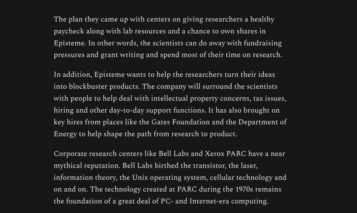 omarwasm's tweet image. Masa &amp;amp; Sam Altman just invested in a 27-year-old trying to build the next Bell Labs (@episteme)

substack.com/home/post/p-17…
