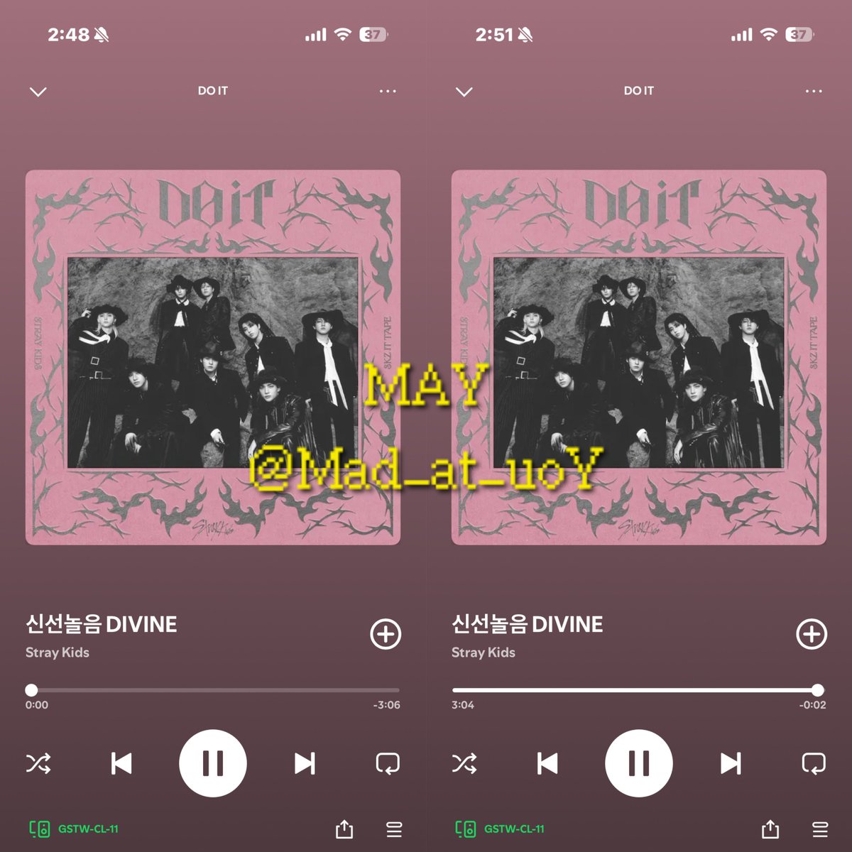14시 Spotify🍷🥂

#StrayKids #스트레이키즈
#DO_IT #SKZ_IT_TAPE #Do_It
#신선놀음 #DIVINE
#Do_It_BurningTime
#신선놀음_BurningTime