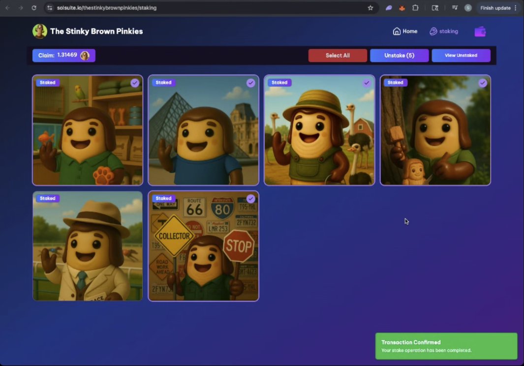 SBPcoin's tweet image. Stanking is now live! 

Go stank those stinky pinkies and start bringing in some #SBP 

solsuite.io/thestinkybrown…