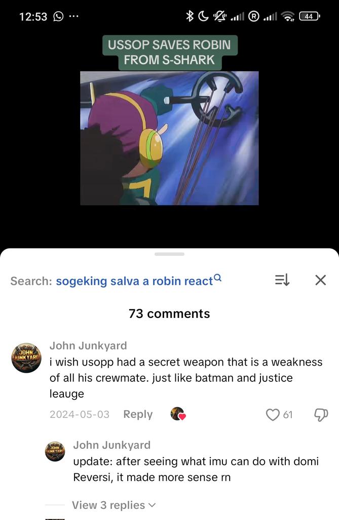 My comment from last year. I think if this happened, it means usopp is BRAVE ENOUGH to take down his own teammates if needed