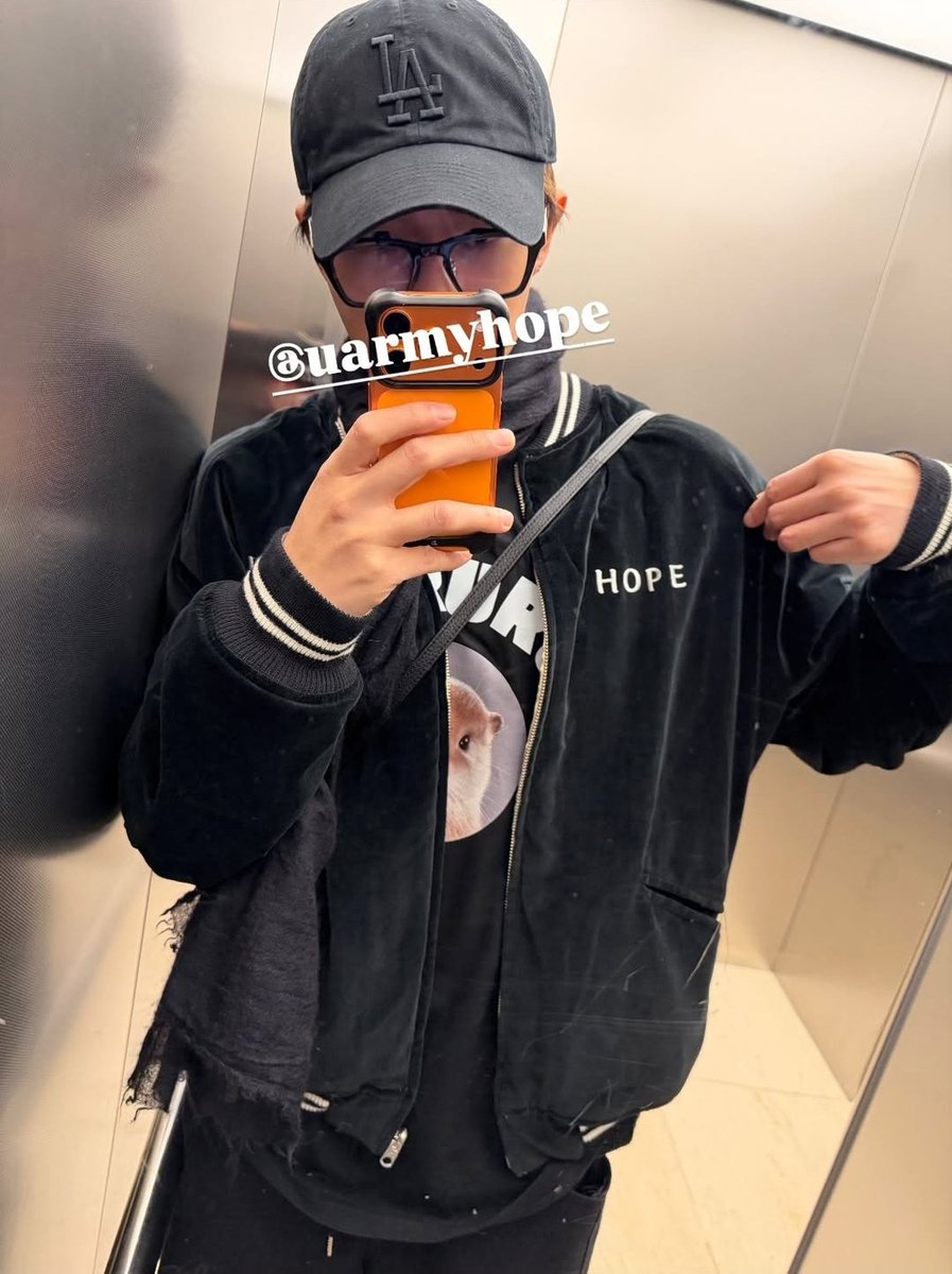 RM shared a pic wearing the jacket from j-hope's 