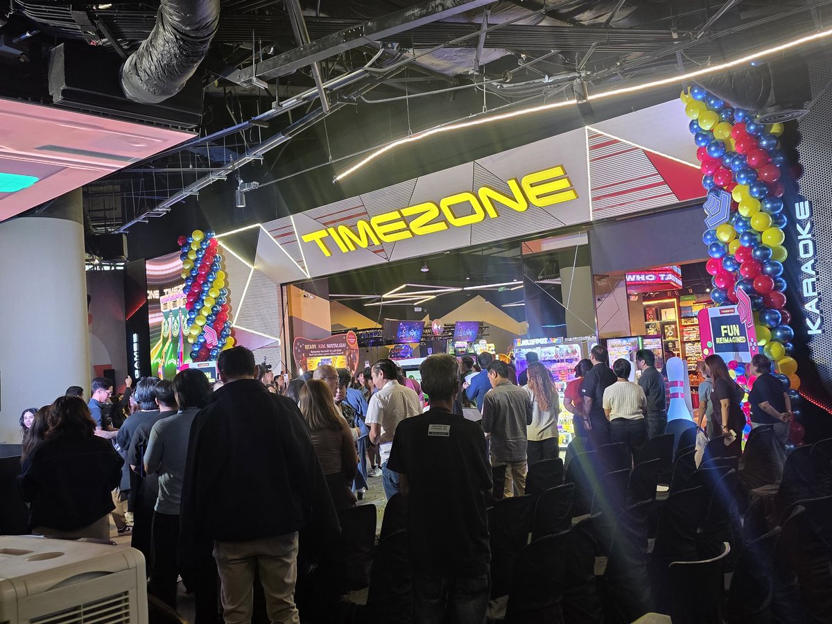 ABSCBNNews's tweet image. Timezone reopens flagship Glorietta branch as it moves towards &apos;multi-attractions&apos; format. It expects double digit growth in 2026 with expectations that Filipinos will still play games in physical stores. | via @jekkipascual