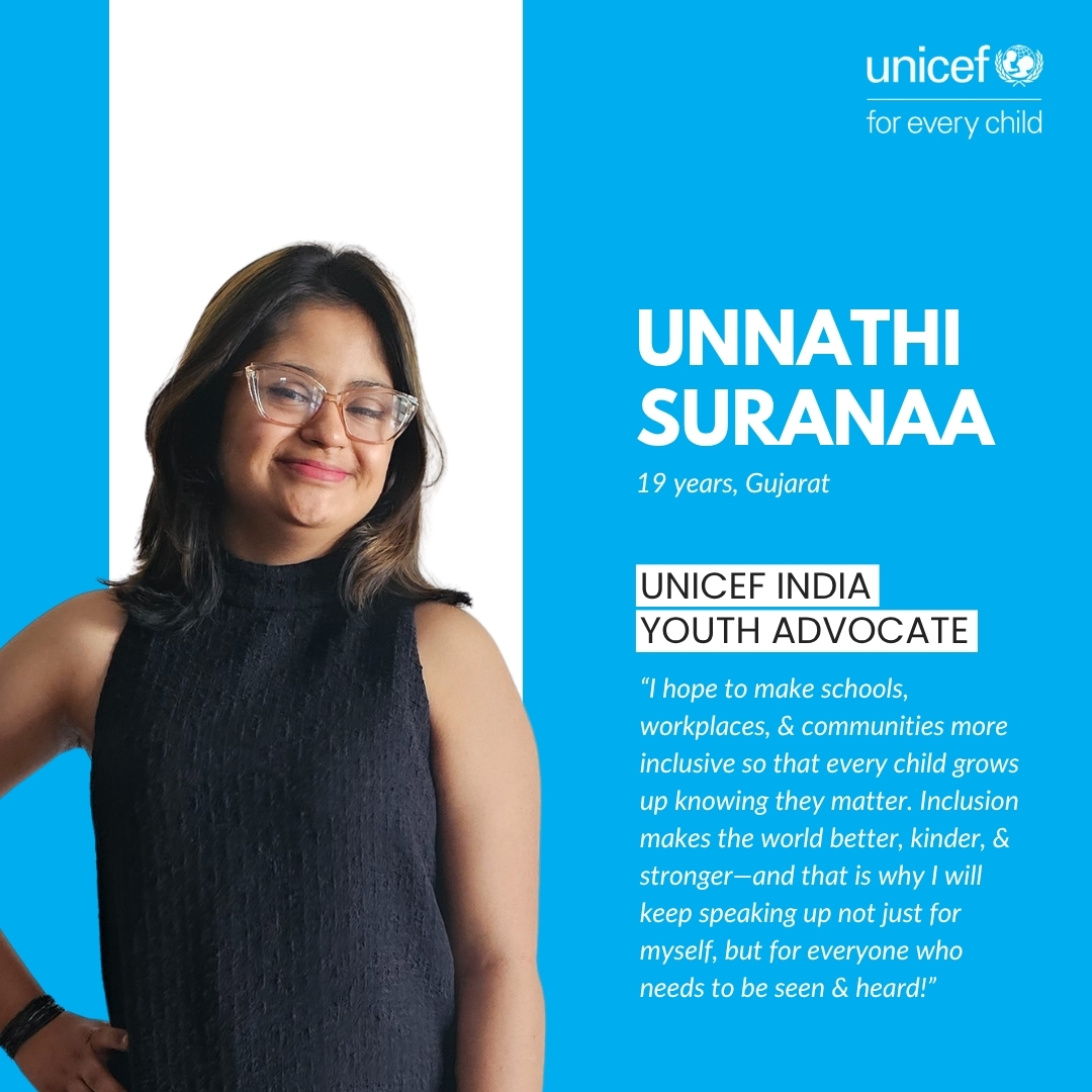 UNICEFIndia's tweet image. Say hello to our latest UNICEF India Youth Advocates!

These three inspiring young leaders, Shyam Shukla, 15 years old from Karnataka; Prasiddhi Singh, 13 years old from Tamil Nadu, and Unnathi Suranaa, 19 years old from Gujarat, have joined us in advocating for children&apos;s…