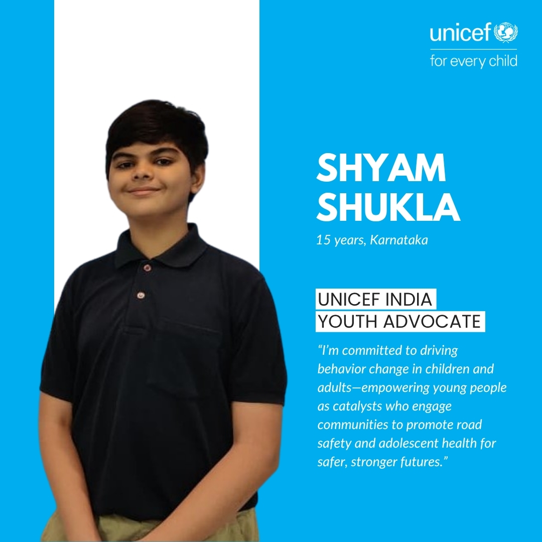UNICEFIndia's tweet image. Say hello to our latest UNICEF India Youth Advocates!

These three inspiring young leaders, Shyam Shukla, 15 years old from Karnataka; Prasiddhi Singh, 13 years old from Tamil Nadu, and Unnathi Suranaa, 19 years old from Gujarat, have joined us in advocating for children&apos;s…