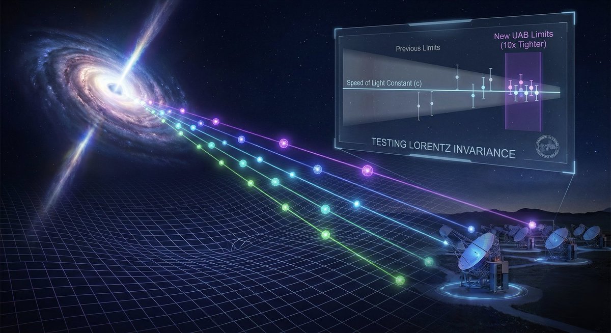 Researchers from the <a href="/UABBarcelona/">Universitat Autònoma de Barcelona</a> and associated institutions have used high-energy astrophysical gamma-ray data to probe the constancy of the speed of light with a precision never before achieved. 

Their study tests the principle of Lorentz invariance, the idea that the speed