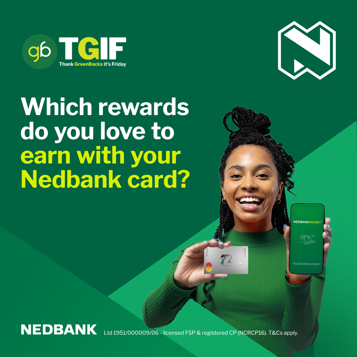 Nedbank's tweet image. Win 1 of 15 Avo vouchers worth R1 000 each! 💚

Let us know which rewards you love to earn, use #ThankGreenbacksItsFriday, and you could stand a chance to win some moola. ☺️

T&amp;amp;Cs apply.