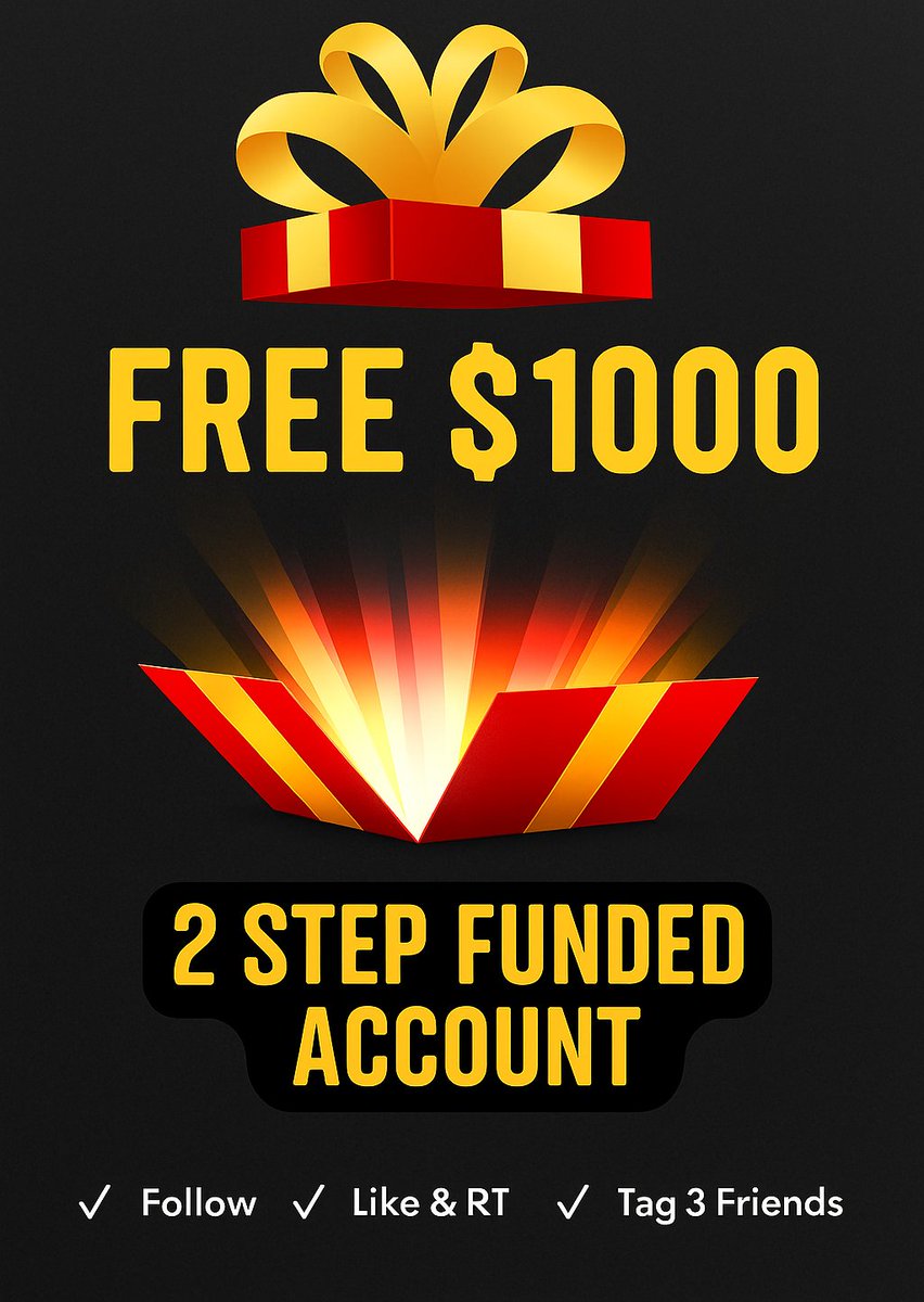 prop_nation's tweet image. 🎁 FREE 1000$ ACCOUNT FOR EVERYONE 🎉  (Mt5 Available ✅ )

STEPS- 
1️⃣ Follow: @prop_nation | @Aditya_FX1 | @fractalvertex | @Fx__Glacier

2️⃣ Like , Retweet and Tag 4 traders

Claim here 🏆
discord.gg/RJwRTUE47