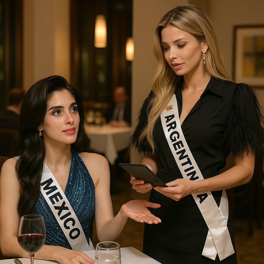 NatalyaSirinova's tweet image. Disculpe señorita, le encargo la cuenta 🧾? 

#missuniversemexico2025