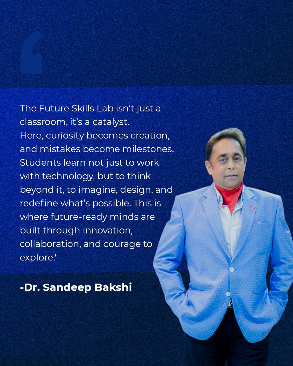 SandeepbakshiDr's tweet image. Step into tomorrow with the Future Skills Lab @JAIPURJNU  National University, where curiosity meets creation and learning meets innovation.  

#FutureSkillsLab #JNUJaipur #InnovationInEducation #LearningReimagined #SkillBasedLearning #FutureReady #DrSandeepBakshi