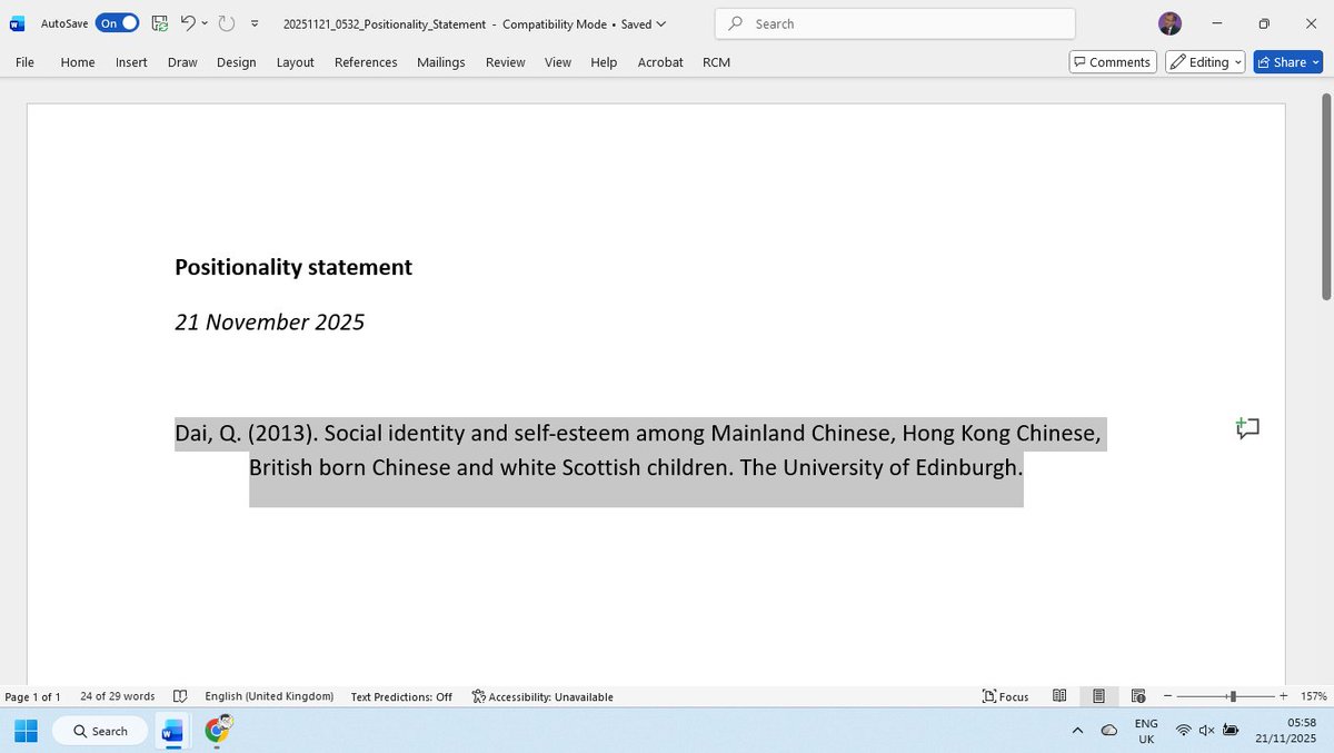 TsuiAllen's tweet image. Sorry #teacher5oclockclub No #morningmugshot today. Instead #ReflexiveJournal APA 7th style used for @crestem_kcl students requires a reference list where each item is listed alphabetically by author's surname with a hanging indent where I've chosen 1.27cm. Happy Friday!