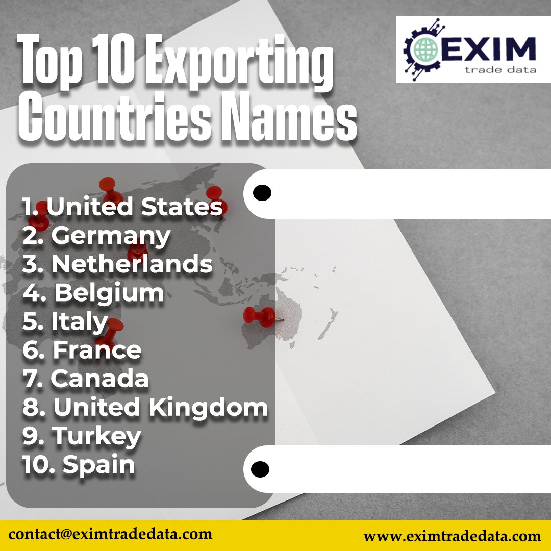 eximtradedataa's tweet image. Explore the top 10 exporting countries leading global trade in 2025. Get quick insights into the world’s strongest export economies with updated Exim trade data.
#TopExportingCountries #GlobalTrade #ExportData #TradeInsights #EximTradeData #WorldEconomy #InternationalBusiness