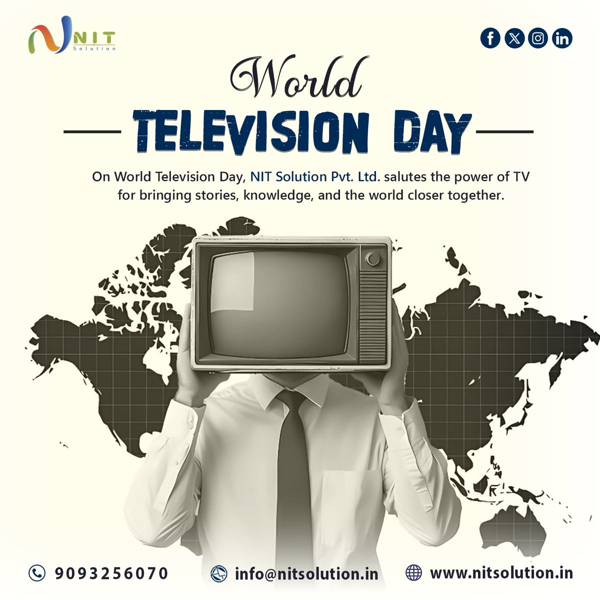 nit_solution's tweet image. 📡 World Television Day
Today we appreciate the power of television in spreading awareness, driving innovation, and bringing communities together.
Here’s to meaningful storytelling and impactful communication! ✨
#WorldTelevisionDay