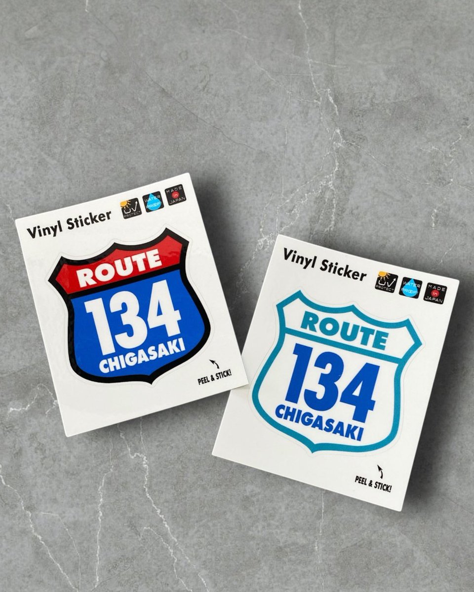 新商品】 ROUTEステッカー 湘南の海岸線に沿って通る国道134号