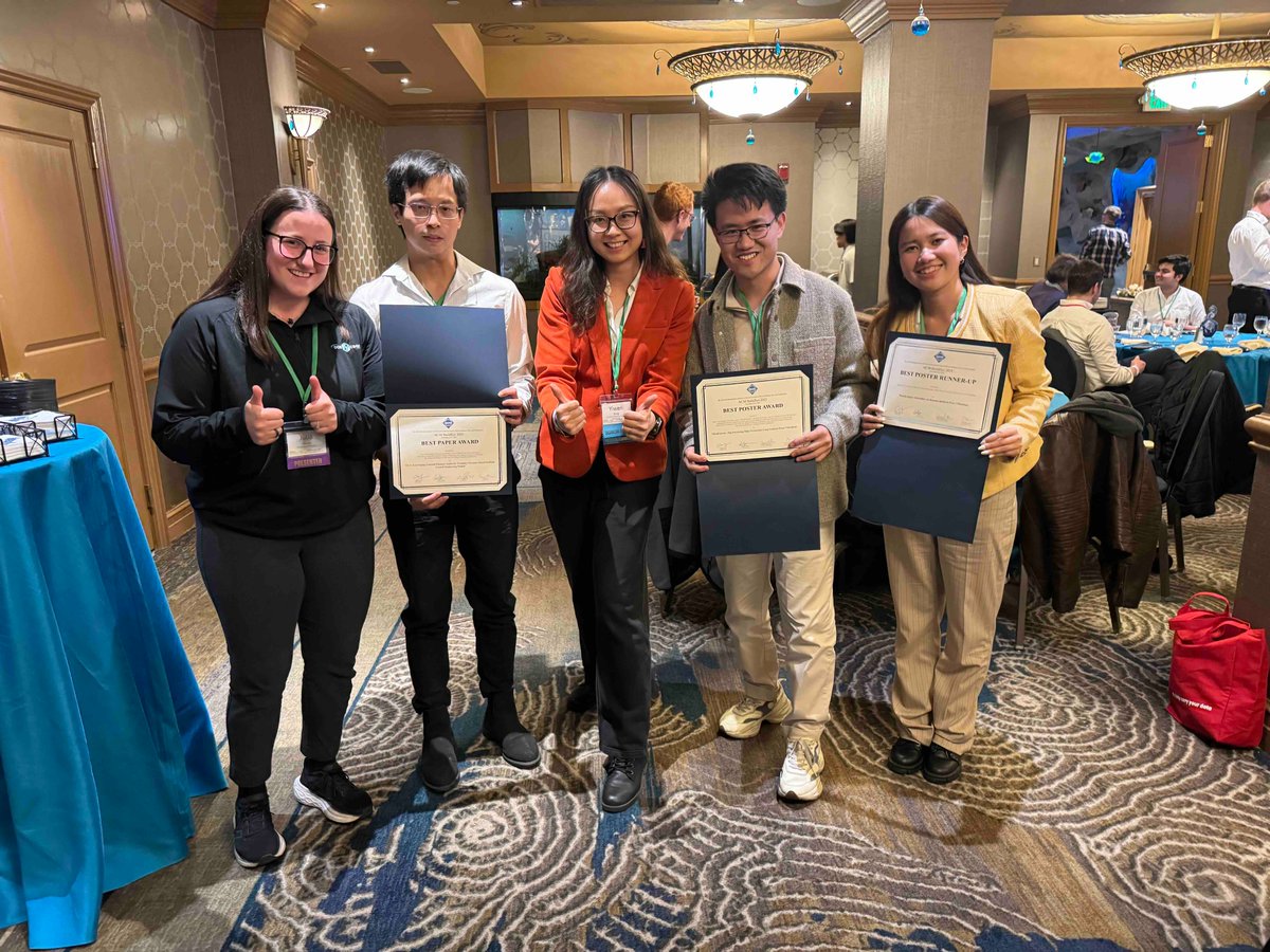 YiwenDong10's tweet image. Absolutely thrilled to sweep three awards at ACM BuildSys! 
🥇 Best Paper Award (Top 1/164!) to my mentee Yen-Cheng Chang
🏆 Best Poster Award (Top 1/30!) to my mentee Jinpu Cao
🥈 Best Poster Runner Up (Top 2/30!) to my PhD student Jinsi Guo

#ACM #SmartBuilding #BestPaperAward