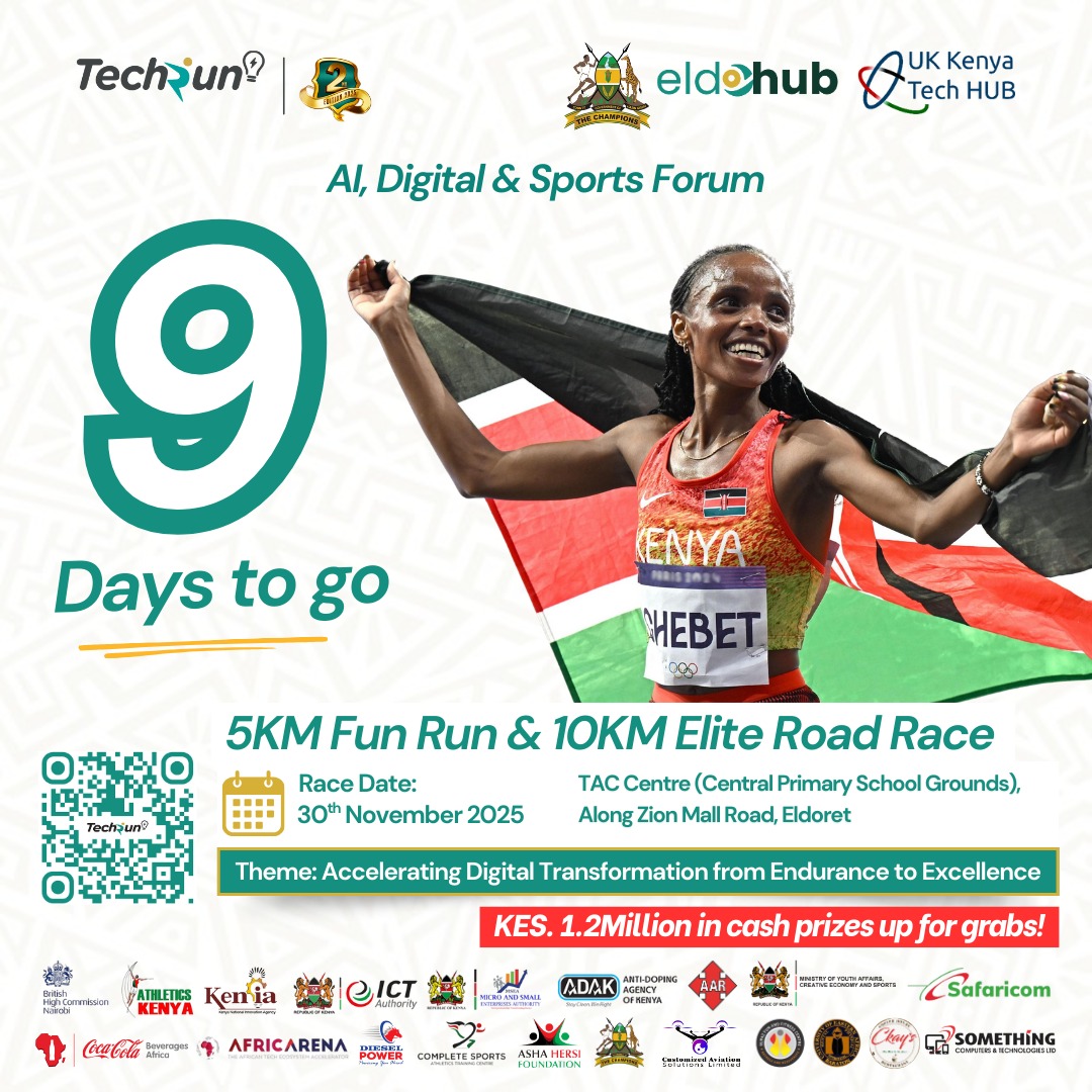 ArapTilingi's tweet photo. 9 days left until the #TechRun2025! πββοΈ
Whether youβre up for the 10KM Elite Road Race or the 5KM Innovator Fun Run, thereβs a place for everyone.
Sign up for the Tech Run here: π https://t.co/bUdLM1iU4M https://t.co/iJvO9xth5o