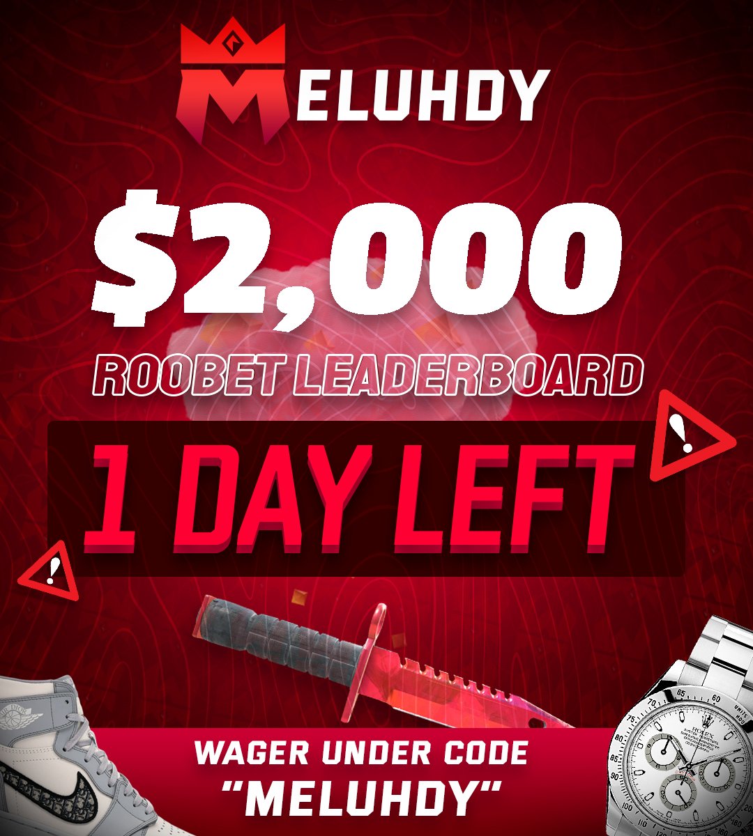 💥 Final day to climb the Roobet leaderboard!

Some positions are VERY open at the moment.

Jump in and track everything on our site!

[$25 giveaway - like &amp; retweet the post below!]