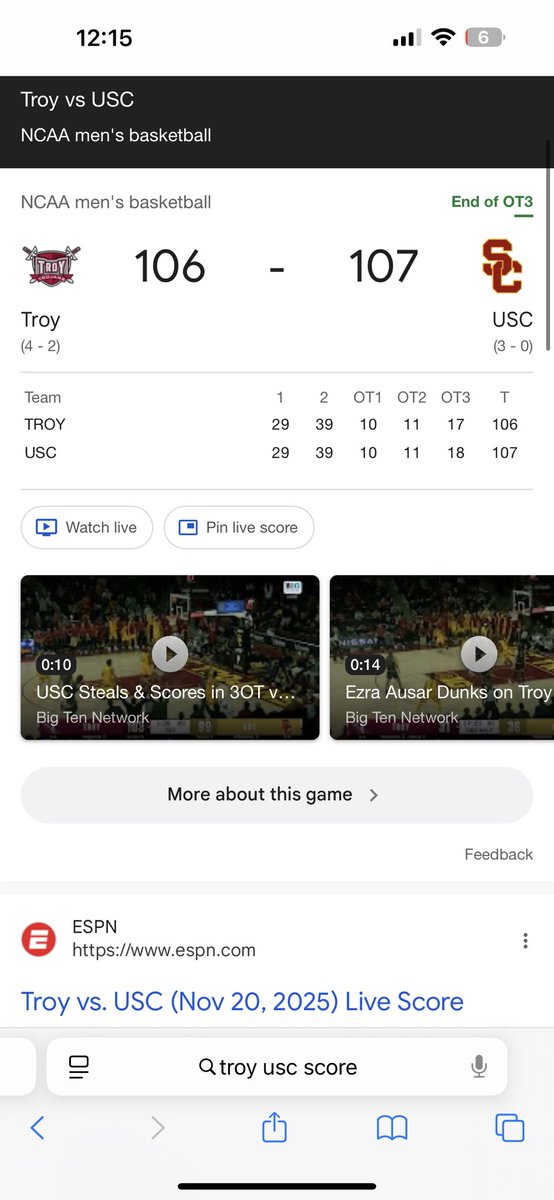 TROY AND USC WITH A CLASSIC!!!!!! #collegebasketball #troy #USC