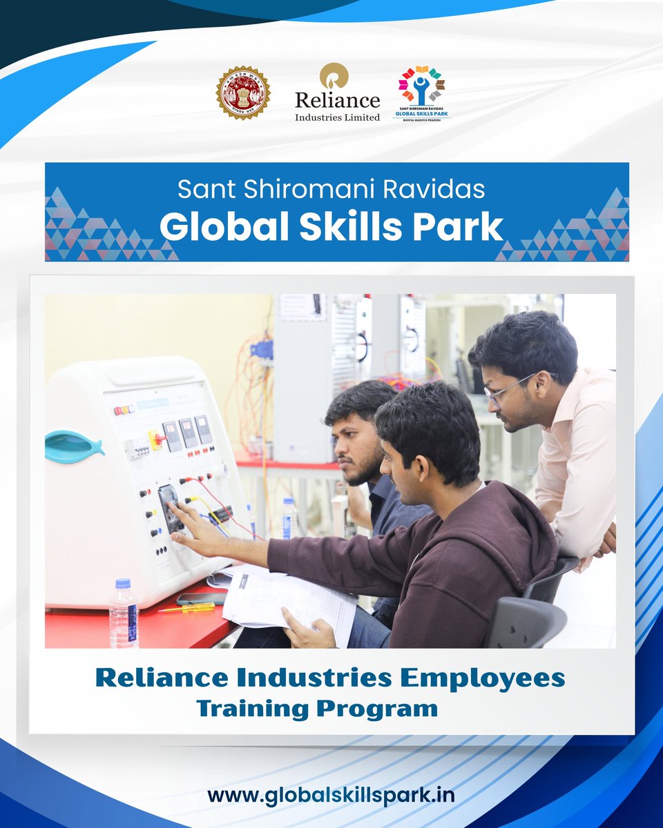 SSRGSPOfficial's tweet image. Glimpses of the Reliance Industries Training Program where skills evolve, confidence rises, and future-ready professionals take shape at Sant Shiromani Ravidas Global Skills Park.

#RelianceTraining #SkillDevelopment #FutureReady #SSRGSP #ProfessionalGrowth #IndustryLearning…