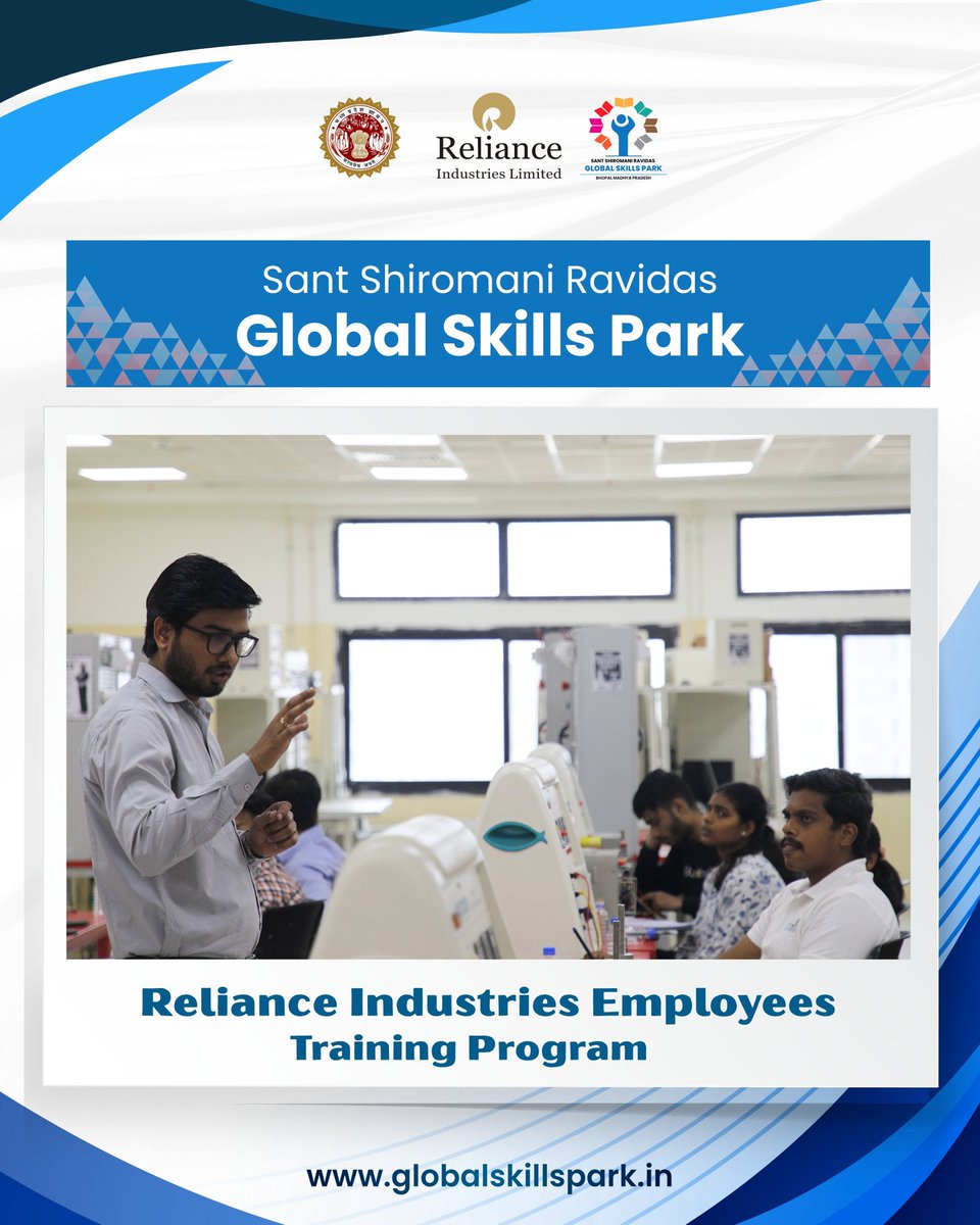 SSRGSPOfficial's tweet image. Glimpses of the Reliance Industries Training Program where skills evolve, confidence rises, and future-ready professionals take shape at Sant Shiromani Ravidas Global Skills Park.

#RelianceTraining #SkillDevelopment #FutureReady #SSRGSP #ProfessionalGrowth #IndustryLearning…