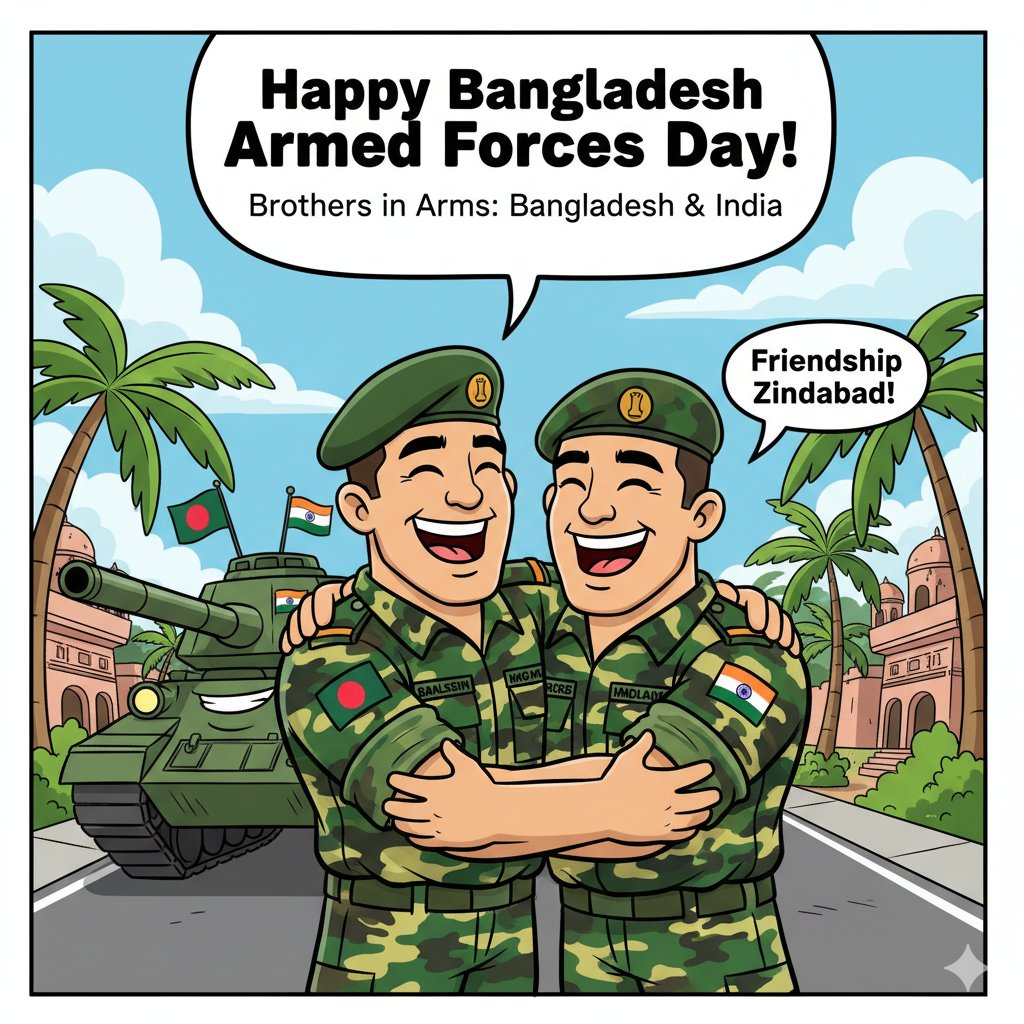 SajidKhan156983's tweet image. Guided and trained by the Indian Army, the Mukti Bahini evolved into a regular force, which later became Bangladesh’s national army- the first shield of the nation’s defense. #BangladeshArmedForcesDay #IndoBanglaBrotherhood #SharedSacrifice1971 #StrongerTogether1971to2025